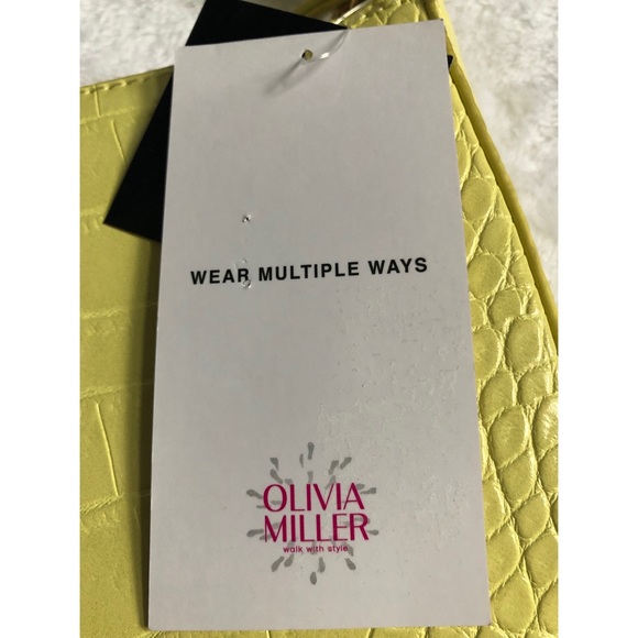 Olivia Miller Croc Millie Shoulder Bag, Lemon - Picture 5 of 8